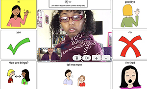 A screenshot of the Co-VidSpeak app for children with complex communication needs